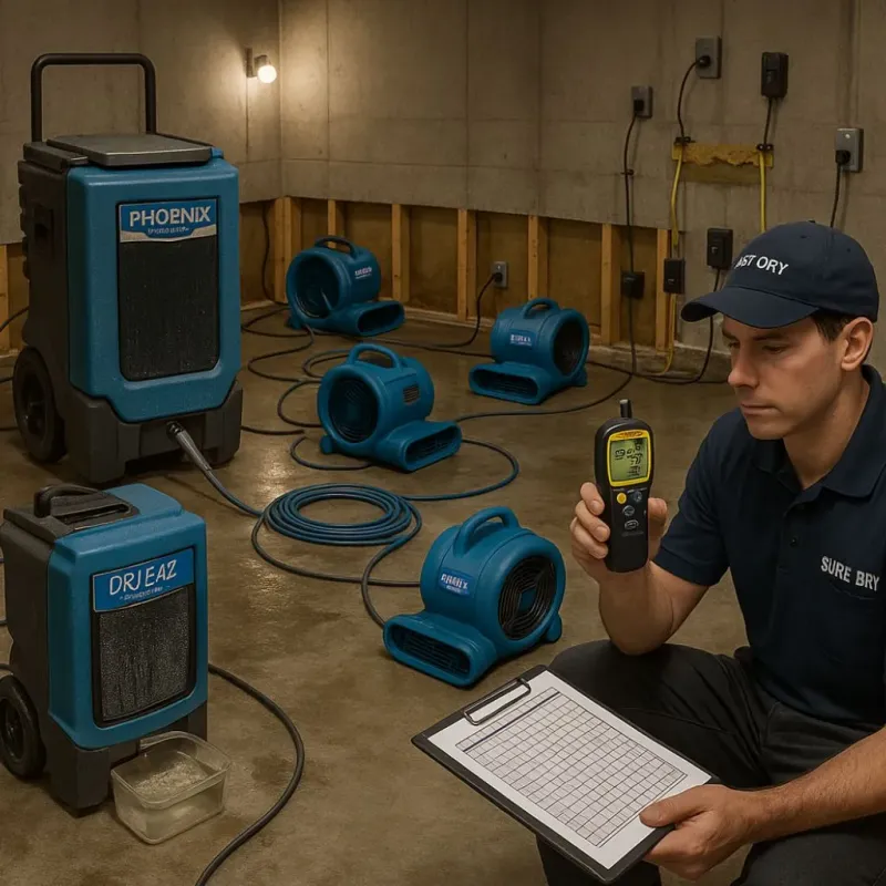 Structural Drying and Dehumidification process in Caddo, OK